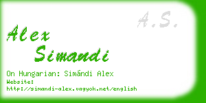 alex simandi business card
